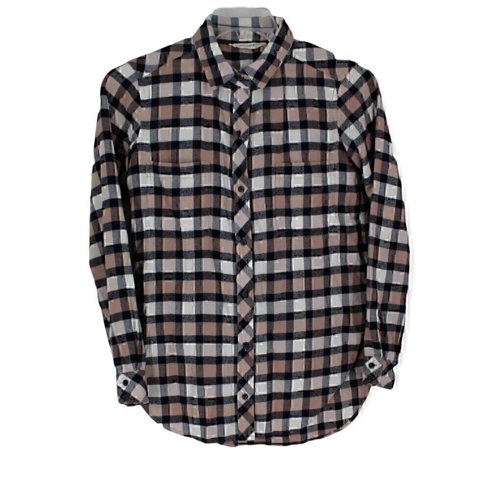 Athleta Lumberjill Plaid Flannel Button Down Top XXS